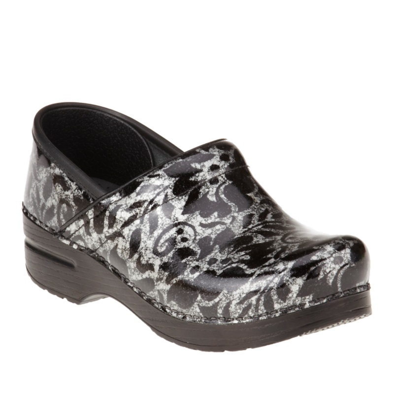 Dansko Silver Floral Patent